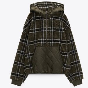 Zara Plaid Combination Jacket Size XL